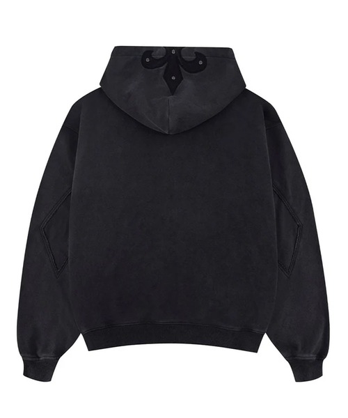 SUPPLIER(サプライヤー)の「SUPPLIER/サプライヤー Fleur Leather Patch Zip Hoodie フーディー パーカー(パーカー・メンズ・ブラック・XL)」の2枚目の写真