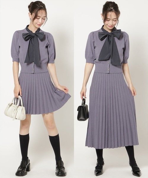 WILLSELECTION(ウィルセレクション)の「【Knit setup Series】プリーツニットスカート(スカート・レディース・ブラック/グレー/モカ/ブルー・M/S)」の1枚目の写真
