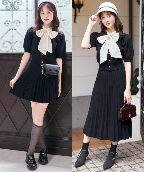 WILLSELECTION(ウィルセレクション)の「【Knit setup Series】プリーツニットスカート(スカート・レディース・ブラック/グレー/モカ/ブルー・M/S)」の2枚目の写真