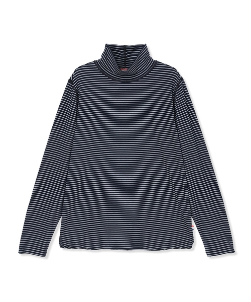 Petit Honfleur(プチオンフルール)の「アクセントステッチハイネックプルオーバー【無地・ボーダー】(Tシャツ/カットソー・レディース・レッド/ネイビー/サックスブルー/グレー・M/L)」の5枚目の写真