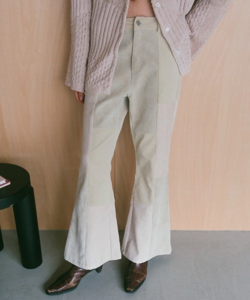 Ruh Dhan(ルーダン)の「Patchwork Flair Pants(その他パンツ・レディース・ブラック/ブラウン系その他/アイボリー・FREE)」の2枚目の写真