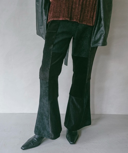 Ruh Dhan(ルーダン)の「Patchwork Flair Pants(その他パンツ・レディース・ブラック/ブラウン系その他/アイボリー・FREE)」の1枚目の写真