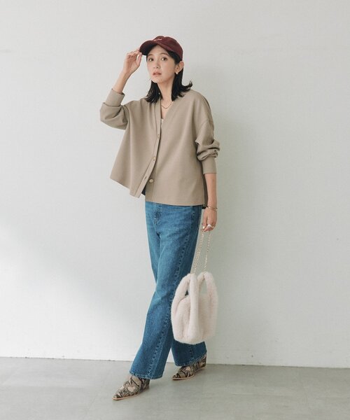 RIVE DROITE(リヴドロワ)の「ジョーゼットカーディガン(秋服/冬服/オフィスカジュアル)(カーディガン/ボレロ・レディース・オフホワイト/ベージュ/ブラック・FREE)」の13枚目の写真