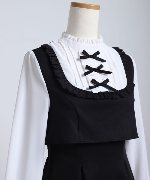 夢展望(ユメテンボウ)の「【ZOZO限定】セットアップ風プチハイドッキングワンピース【大きいサイズ有り】(ワンピース・レディース・グレー/ネイビー/ブラック/チェック・M-L/LL~3L/L~LL)」の20枚目の写真