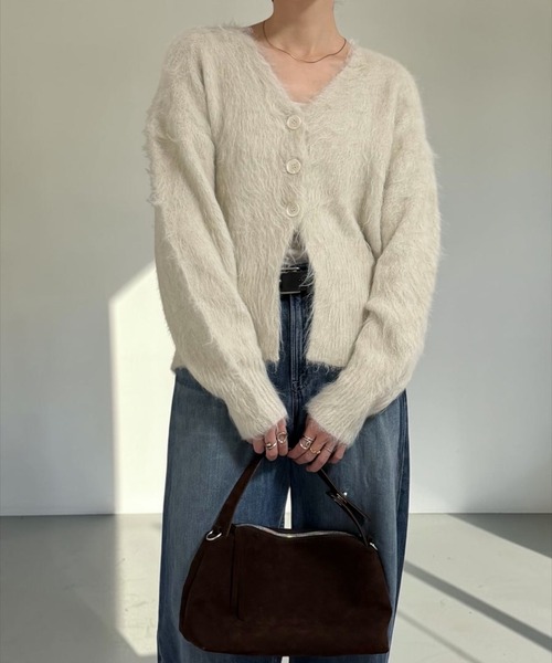 THE SOIS(ソア)の「2wayシャギーニットカーディガン(ニット/セーター・レディース・パープル/グリーン/チャコール/オートミール・FREE)」の22枚目の写真