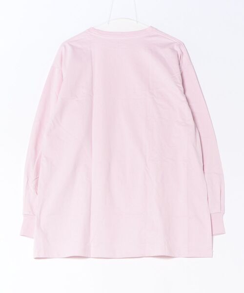 HANES(ヘインズ)の「【HANES/ヘインズ】【ヘビーウェイト(肉厚)のコットン100%生地を使用】1P BEEFY-T for HER ボリュームスリーブTシャツ 長袖 無地 シンプル タフ サイドスリット 華奢見え タグレス仕様(Tシャツ/カットソー・レディース・ピンク/ブラック/ホワイト・FREE)」の4枚目の写真