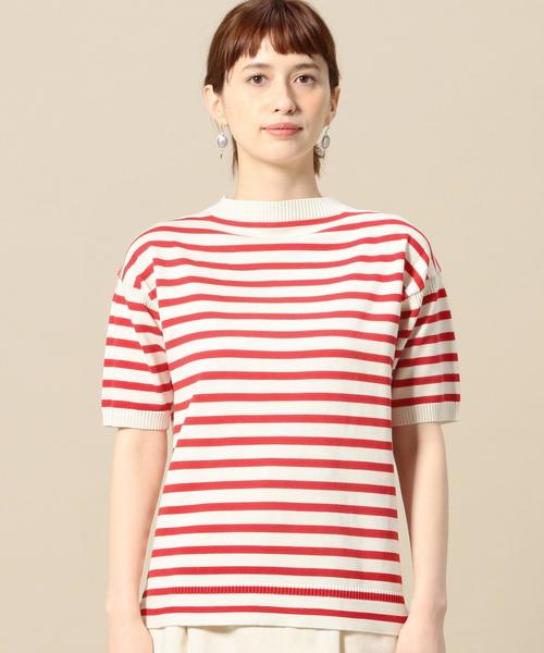 BEAUTY&YOUTH UNITED ARROWS（ビューティーアンドユースユナイテッドアローズ）の「＜Le Tricoteur＞ボーダーニットプルオーバー◆（ニット/セーター・レディース・レッド/ネイビー・36）」の4枚目の写真