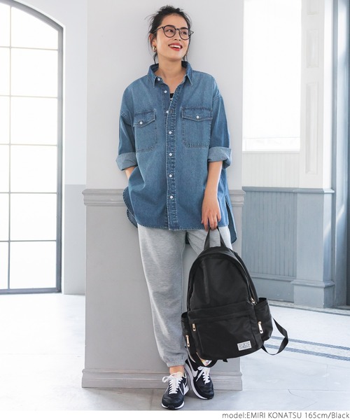 coca（coca）（コカ）の「ママにオススメ！サイドポケット充実のリュックサック（バックパック/リュック・レディース・ブラック/ベージュ/ネイビー/チャコール/カーキ/ブラウン・ONE SIZE）」の13枚目の写真