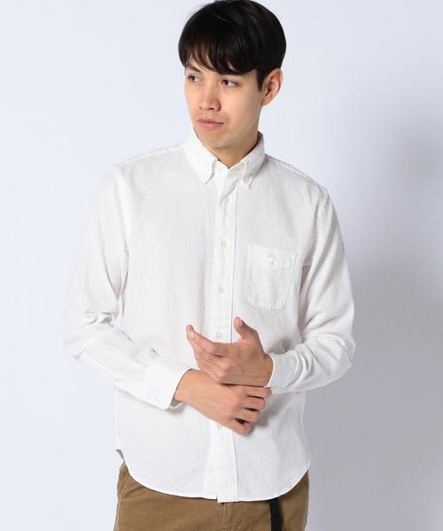 coen(コーエン)の「ワッフルボタンダウンシャツ(シャツ/ブラウス・メンズ・ホワイト/ネイビー・X-LARGE/SMALL/MEDIUM/LARGE)」の2枚目の写真