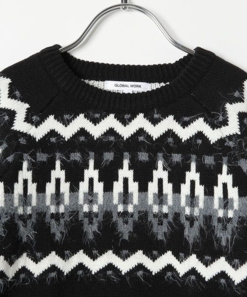GLOBAL WORK（グローバルワーク）の「【キッズ】ジャガードニットプルオーバー長袖/727124 （ニット/セーター・キッズ・レッド系その他/ブラック系その他・LARGE/SMALL/X-LARGE/MEDIUM）」の4枚目の写真