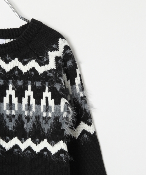 GLOBAL WORK（グローバルワーク）の「【キッズ】ジャガードニットプルオーバー長袖/727124 （ニット/セーター・キッズ・レッド系その他/ブラック系その他・LARGE/SMALL/X-LARGE/MEDIUM）」の5枚目の写真