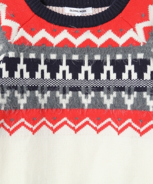 GLOBAL WORK（グローバルワーク）の「【キッズ】ジャガードニットプルオーバー長袖/727124 （ニット/セーター・キッズ・レッド系その他/ブラック系その他・LARGE/SMALL/X-LARGE/MEDIUM）」の9枚目の写真