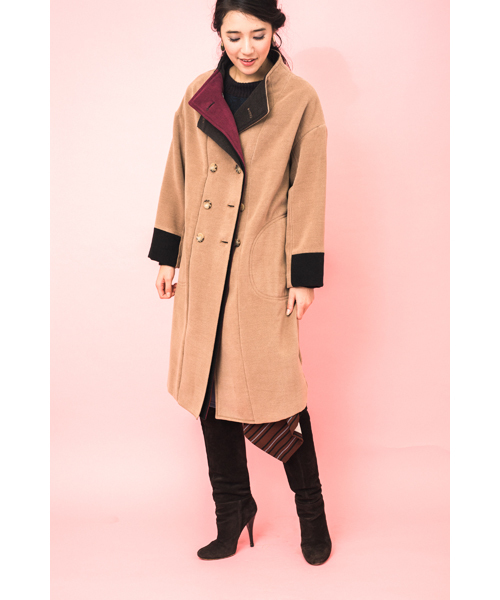 TEVALT（ヴァレット）の「<Titilate valet> 配色カラー　コート（その他アウター・レディース・ホワイト/ブラウン/ブルー・FREE）」の8枚目の写真