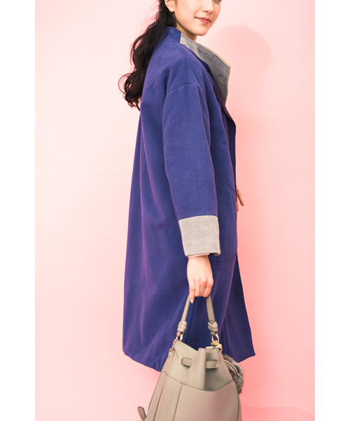 TEVALT（ヴァレット）の「<Titilate valet> 配色カラー　コート（その他アウター・レディース・ホワイト/ブラウン/ブルー・FREE）」の14枚目の写真