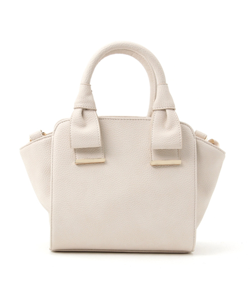 mysty woman（ミスティウーマン）の「リボンハンドルミニトートバッグ（ショルダーバッグ・レディース・アイボリー/ブラック/ピンク・FREE）」の2枚目の写真