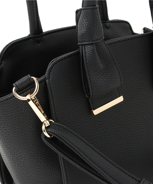 mysty woman（ミスティウーマン）の「リボンハンドルミニトートバッグ（ショルダーバッグ・レディース・アイボリー/ブラック/ピンク・FREE）」の7枚目の写真