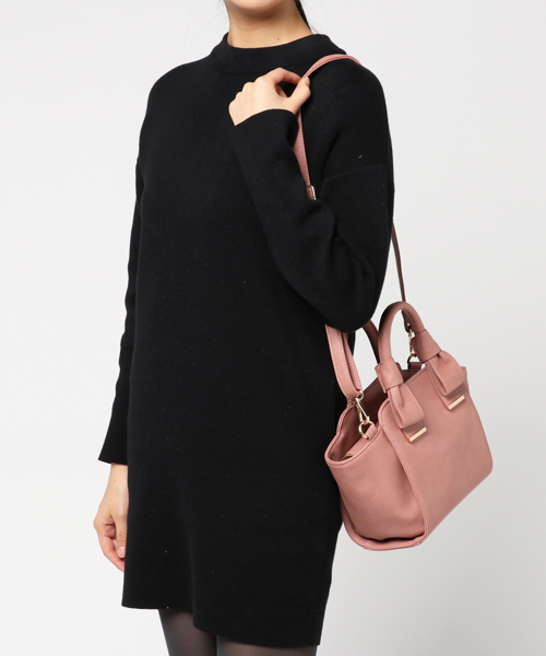 mysty woman（ミスティウーマン）の「リボンハンドルミニトートバッグ（ショルダーバッグ・レディース・アイボリー/ブラック/ピンク・FREE）」の11枚目の写真