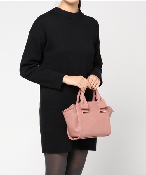 mysty woman（ミスティウーマン）の「リボンハンドルミニトートバッグ（ショルダーバッグ・レディース・アイボリー/ブラック/ピンク・FREE）」の12枚目の写真