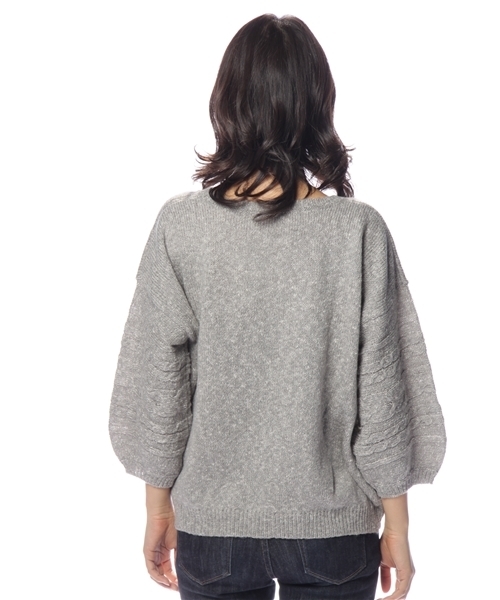 earth music&ecology（アースミュージックアンドエコロジー）の「ｹ-ﾌﾞﾙ袖ﾕﾙ/KT（ニット/セーター・レディース・ライトグレー/ベージュ/ピンク/アイボリー・FREE）」の6枚目の写真