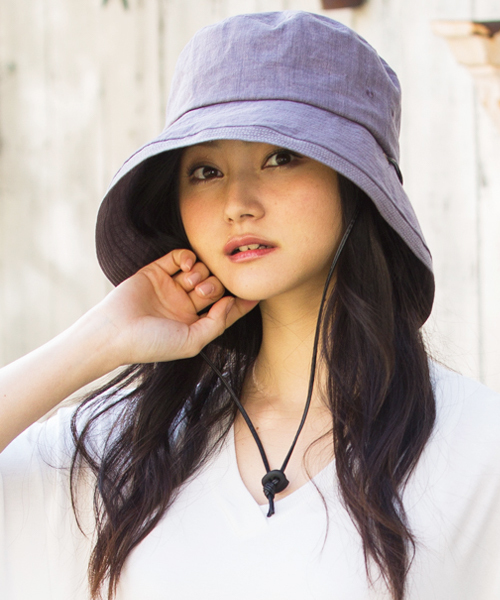 QUEENHEAD(クイーンヘッド)の「紐付きフレンチハット(ハット・レディース・ベージュ/ブラック/パープル・FREE/XX-LARGE/X-LARGE)」の3枚目の写真