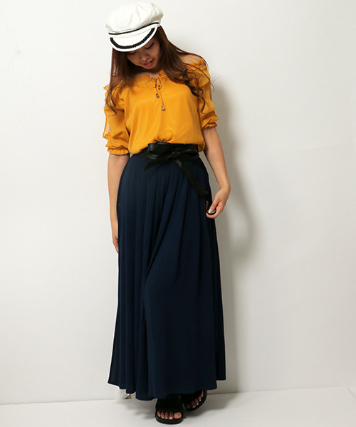 VENCEEXCHANGE（ヴァンスエクスチェンジ）の「シフォンヨウリュウスモック（シャツ/ブラウス・レディース・ホワイト/ブラック/イエロー/オレンジ・MEDIUM）」の6枚目の写真