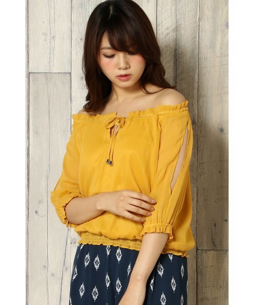 VENCEEXCHANGE（ヴァンスエクスチェンジ）の「シフォンヨウリュウスモック（シャツ/ブラウス・レディース・ホワイト/ブラック/イエロー/オレンジ・MEDIUM）」の16枚目の写真
