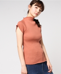 BLACK BY MOUSSY | Cotton rib frenchsleeve knit(ニット/セーター)