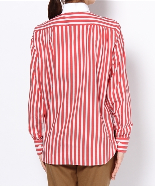 DRAWER⭐️コットン　シャツ⭐️ストライプ Drawer（ドゥロワー）の「Drawer コットンシルクストライプ