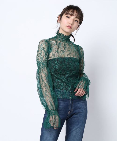 onespo（ワンスポ）の「シャーリングレーストップス（Tシャツ/カットソー・レディース・ホワイト/レッド/ピンク/ダークブルー/グリーン・M）」の3枚目の写真