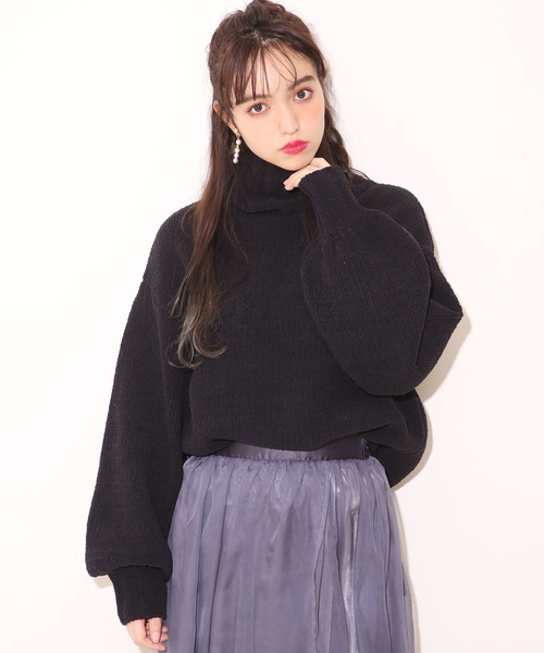 one after another NICE CLAUP（ワンアフターアナザーナイスクラップ）の「モールハイネックビッグニット（ニット/セーター・レディース・ブラック/アイボリー/ブルー系その他/ピンク系その他・FREE）」の15枚目の写真