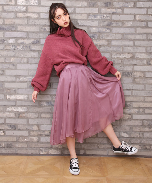 one after another NICE CLAUP（ワンアフターアナザーナイスクラップ）の「モールハイネックビッグニット（ニット/セーター・レディース・ブラック/アイボリー/ブルー系その他/ピンク系その他・FREE）」の11枚目の写真