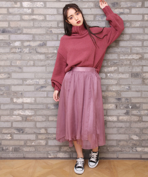 one after another NICE CLAUP（ワンアフターアナザーナイスクラップ）の「モールハイネックビッグニット（ニット/セーター・レディース・ブラック/アイボリー/ブルー系その他/ピンク系その他・FREE）」の14枚目の写真