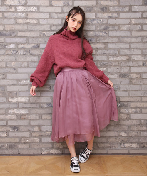 one after another NICE CLAUP（ワンアフターアナザーナイスクラップ）の「モールハイネックビッグニット（ニット/セーター・レディース・ブラック/アイボリー/ブルー系その他/ピンク系その他・FREE）」の17枚目の写真