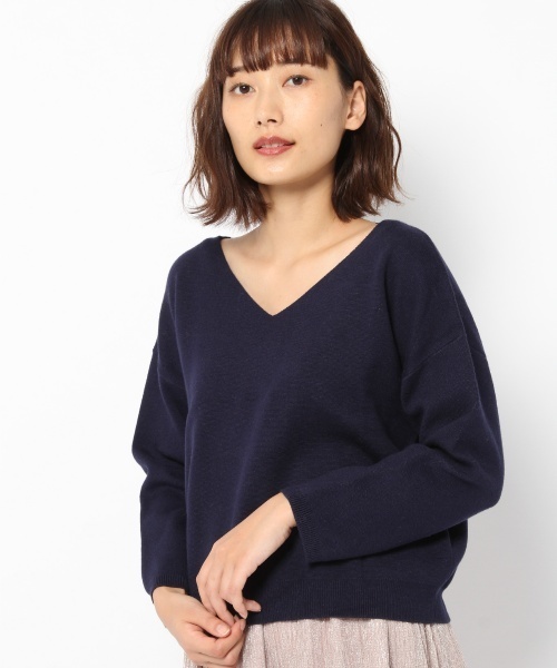 laboratory work（ラボラトリーワーク）の「シルク混ミラノリブニットプルオーバー（ニット/セーター・レディース・ホワイト/杢グレー/ピンク/ネイビー・MEDIUM）」の4枚目の写真