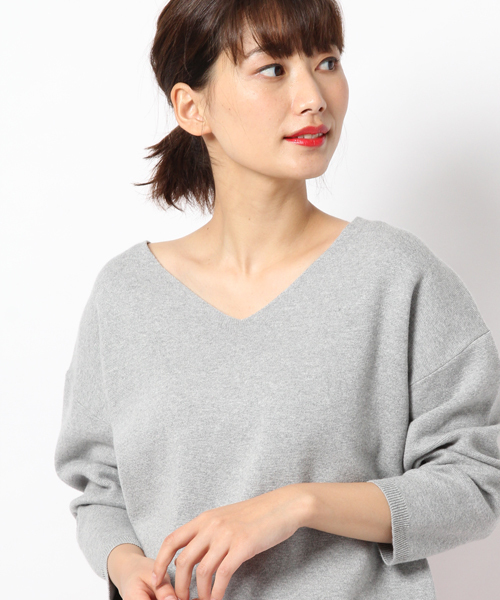 laboratory work（ラボラトリーワーク）の「シルク混ミラノリブニットプルオーバー（ニット/セーター・レディース・ホワイト/杢グレー/ピンク/ネイビー・MEDIUM）」の10枚目の写真