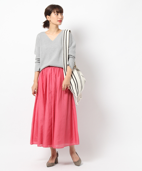 laboratory work（ラボラトリーワーク）の「シルク混ミラノリブニットプルオーバー（ニット/セーター・レディース・ホワイト/杢グレー/ピンク/ネイビー・MEDIUM）」の11枚目の写真