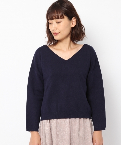 laboratory work（ラボラトリーワーク）の「シルク混ミラノリブニットプルオーバー（ニット/セーター・レディース・ホワイト/杢グレー/ピンク/ネイビー・MEDIUM）」の13枚目の写真