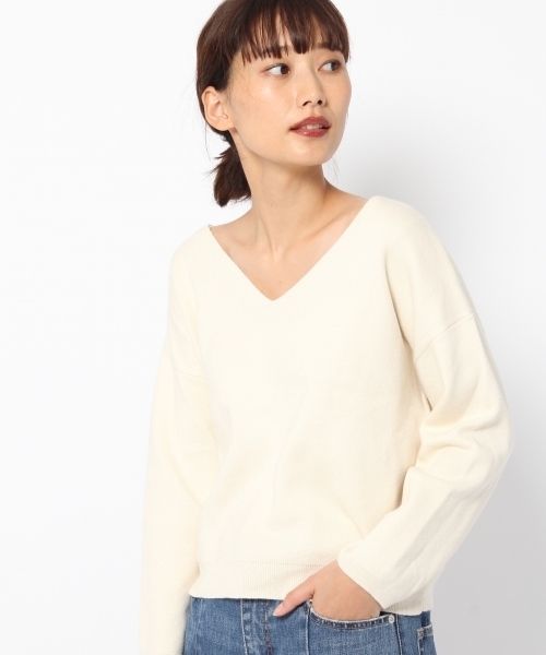 laboratory work（ラボラトリーワーク）の「シルク混ミラノリブニットプルオーバー（ニット/セーター・レディース・ホワイト/杢グレー/ピンク/ネイビー・MEDIUM）」の21枚目の写真