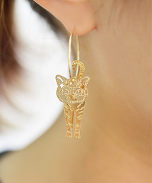 Fun & Daily | キャットモチーフフープピアス(ピアス（両耳用）)