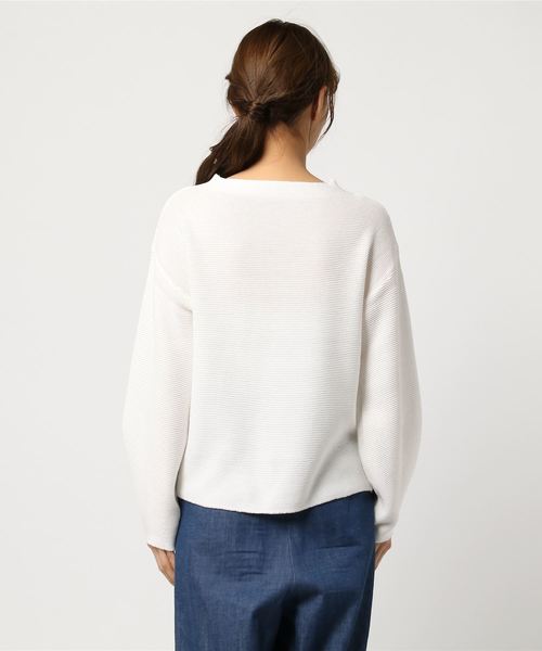 RIVE DROITE(リヴドロワ)の「スリーブコンシャスボートネックニット(ニット/セーター・レディース・ピンク/オフホワイト/イエロー・FREE)」の4枚目の写真