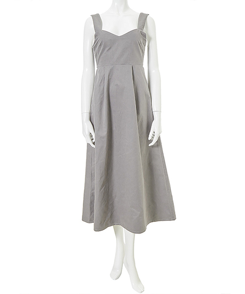 fifth(フィフス)の「バックシャンロングマキシワンピース(ワンピース・レディース・ベージュ/カーキ/ネイビー/グレー・MEDIUM)」の2枚目の写真