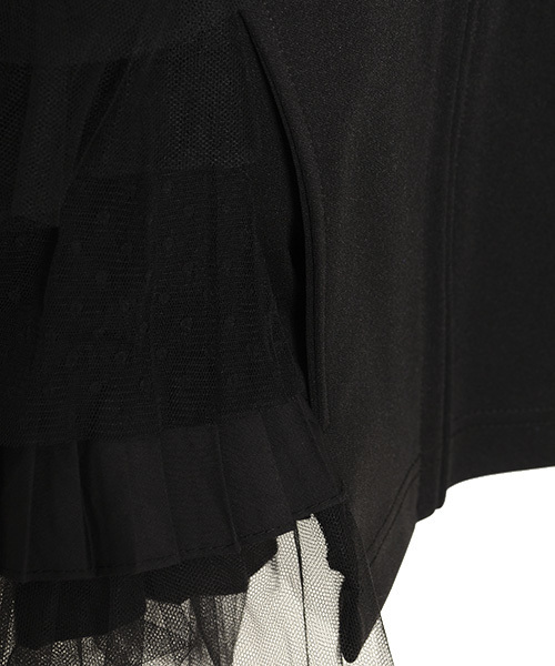 Candy Stripper（キャンディストリッパー）の「FRILL TULLE LAYERED JERSEY ブルゾン（ブルゾン・レディース・ブラック/ネイビー・2）」の6枚目の写真