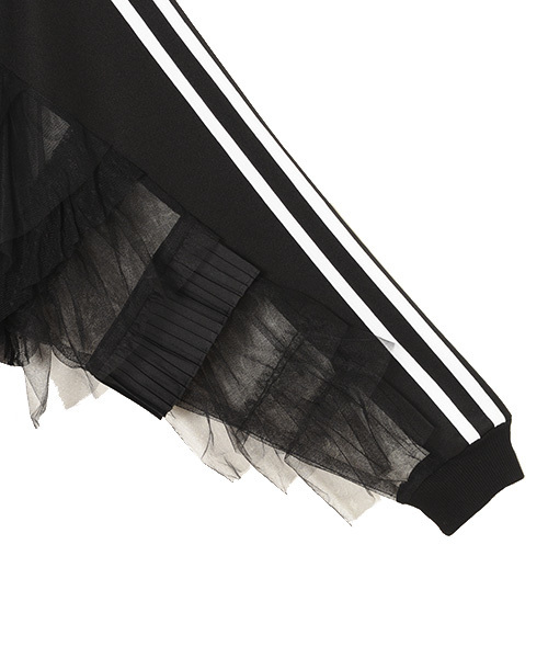 Candy Stripper（キャンディストリッパー）の「FRILL TULLE LAYERED JERSEY ブルゾン（ブルゾン・レディース・ブラック/ネイビー・2）」の7枚目の写真