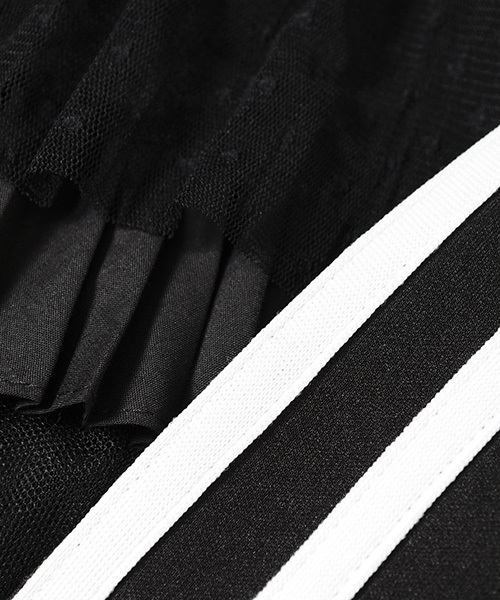 Candy Stripper（キャンディストリッパー）の「FRILL TULLE LAYERED JERSEY ブルゾン（ブルゾン・レディース・ブラック/ネイビー・2）」の9枚目の写真