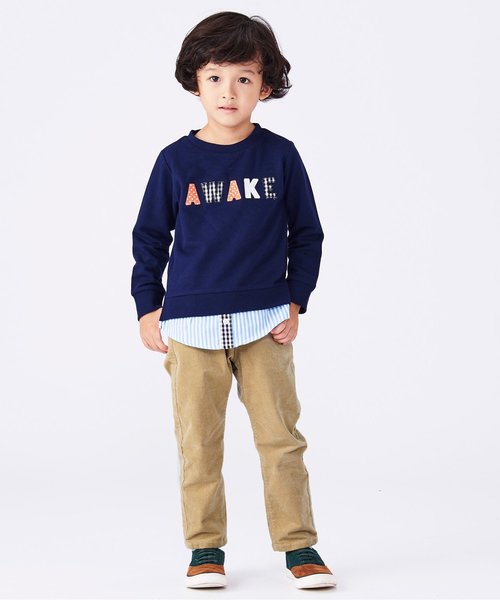 apres les cours(アプレレクール)の「コールテン長パンツ 10分丈(その他パンツ・キッズ・エンジ/ベージュ/ネイビー/オフホワイト・90/100/110/120/80/130/140)」の5枚目の写真