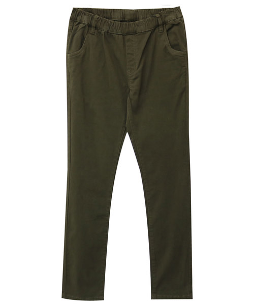 andme（アンドミー）の「ストレッチ綿ツイルチノパンツ ウエストゴム（チノパンツ・レディース・チャコールグレー/ブラック/ベージュ/カーキ・M/L）」の18枚目の写真