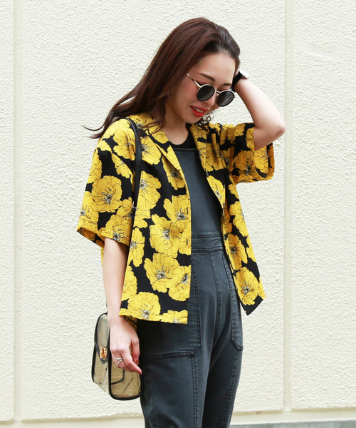 FREE'S MART（フリーズマート）の「◆トロピカル開衿シャツ（シャツ/ブラウス・レディース・ブラック系その他/ベージュ系その他・FREE）」の10枚目の写真