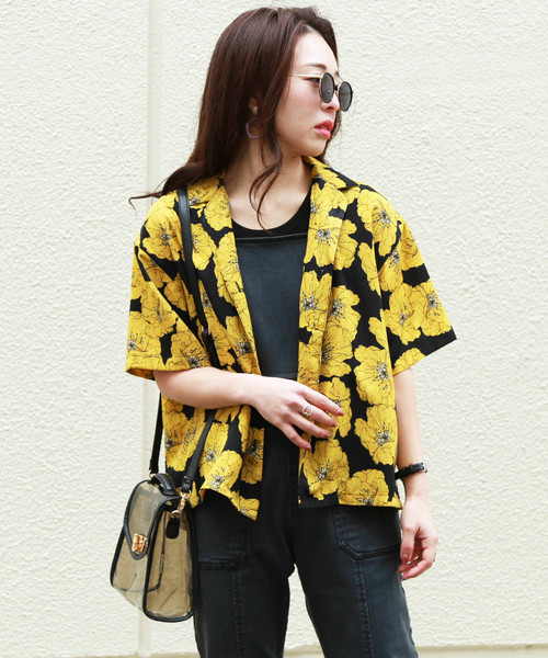 FREE'S MART（フリーズマート）の「◆トロピカル開衿シャツ（シャツ/ブラウス・レディース・ブラック系その他/ベージュ系その他・FREE）」の7枚目の写真