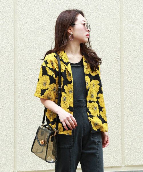 FREE'S MART（フリーズマート）の「◆トロピカル開衿シャツ（シャツ/ブラウス・レディース・ブラック系その他/ベージュ系その他・FREE）」の13枚目の写真