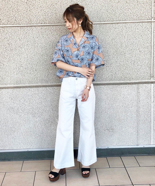 FREE'S MART（フリーズマート）の「◆トロピカル開衿シャツ（シャツ/ブラウス・レディース・ブラック系その他/ベージュ系その他・FREE）」の11枚目の写真